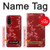 W3817 Motif de fleurs de cerisier floral rouge Etui Coque Housse et Flip Housse Cuir pour OnePlus Nord CE 5G