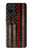 W3804 Graphique de drapeau de ligne rouge en métal de pompier Etui Coque Housse et Flip Housse Cuir pour OnePlus Nord N10 5G