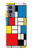 W3814 Composition de dessin au trait Piet Mondrian Etui Coque Housse et Flip Housse Cuir pour OnePlus 9