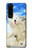 W3794 Ours polaire arctique amoureux de la peinture de phoque Etui Coque Housse et Flip Housse Cuir pour Sony Xperia 5 III