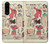 W3820 Poupée de papier de mode de cow-girl vintage Etui Coque Housse et Flip Housse Cuir pour Sony Xperia 5 III