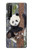 W3793 Peinture de neige mignon bébé panda Etui Coque Housse et Flip Housse Cuir pour Sony Xperia 1 II