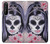 W3821 Sugar Skull Steampunk Fille Gothique Etui Coque Housse et Flip Housse Cuir pour Sony Xperia 1 II