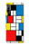 W3814 Composition de dessin au trait Piet Mondrian Etui Coque Housse et Flip Housse Cuir pour Sony Xperia L4