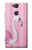 W3805 Flamant Rose Pastel Etui Coque Housse et Flip Housse Cuir pour Sony Xperia XA2