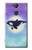 W3807 Killer Whale Orca Lune Pastel Fantaisie Etui Coque Housse et Flip Housse Cuir pour Sony Xperia XA2