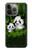 W2441 Forêt de Bambous de la famille Panda Etui Coque Housse et Flip Housse Cuir pour iPhone 13 Pro