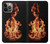 W3379 Cadre d'incendie Etui Coque Housse et Flip Housse Cuir pour iPhone 13 Pro