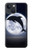 W3510 Dauphin Lune Nuit Etui Coque Housse et Flip Housse Cuir pour iPhone 13 mini