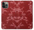 W3817 Motif de fleurs de cerisier floral rouge Etui Coque Housse et Flip Housse Cuir pour iPhone 13 Pro Max