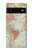 W3418 Carte du monde millésimé Etui Coque Housse et Flip Housse Cuir pour Google Pixel 6