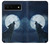 W3693 Pleine lune du loup blanc sinistre Etui Coque Housse et Flip Housse Cuir pour Google Pixel 6