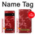 W3817 Motif de fleurs de cerisier floral rouge Etui Coque Housse et Flip Housse Cuir pour Google Pixel 6