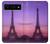 W3447 Paris Eiffel Le coucher du soleil Etui Coque Housse et Flip Housse Cuir pour Google Pixel 6 Pro