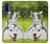 W3795 Peinture Husky Sibérien Ludique Chaton Grincheux Etui Coque Housse et Flip Housse Cuir pour Motorola G Pure