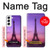 W3447 Paris Eiffel Le coucher du soleil Etui Coque Housse et Flip Housse Cuir pour Samsung Galaxy S22