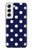 W3533 Bleu à pois Etui Coque Housse et Flip Housse Cuir pour Samsung Galaxy S22