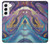 W3676 Pierre de marbre abstraite colorée Etui Coque Housse et Flip Housse Cuir pour Samsung Galaxy S22