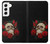 W3753 Roses de crâne gothique sombre Etui Coque Housse et Flip Housse Cuir pour Samsung Galaxy S22