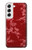 W3817 Motif de fleurs de cerisier floral rouge Etui Coque Housse et Flip Housse Cuir pour Samsung Galaxy S22