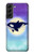 W3807 Killer Whale Orca Lune Pastel Fantaisie Etui Coque Housse et Flip Housse Cuir pour Samsung Galaxy S22 Plus