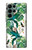 W3697 Oiseaux de la vie des feuilles Etui Coque Housse et Flip Housse Cuir pour Samsung Galaxy S22 Ultra