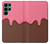 W3754 Cornet de crème glacée à la fraise Etui Coque Housse et Flip Housse Cuir pour Samsung Galaxy S22 Ultra