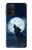 W3693 Pleine lune du loup blanc sinistre Etui Coque Housse et Flip Housse Cuir pour Samsung Galaxy M32 5G