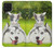 W3795 Peinture Husky Sibérien Ludique Chaton Grincheux Etui Coque Housse et Flip Housse Cuir pour Samsung Galaxy M22