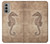 W3214 Hippocampe squelette Fossile Etui Coque Housse et Flip Housse Cuir pour Motorola Moto G51 5G