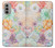 W3705 Fleur florale pastel Etui Coque Housse et Flip Housse Cuir pour Motorola Moto G51 5G
