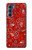 W3354 Rouge classique Bandana Etui Coque Housse et Flip Housse Cuir pour Motorola Edge S30