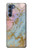 W3717 Imprimé graphique en marbre bleu pastel or rose Etui Coque Housse et Flip Housse Cuir pour Motorola Edge S30