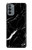 W2895 Noir Marbre imprimé graphique Etui Coque Housse et Flip Housse Cuir pour Motorola Moto G31