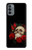 W3753 Roses de crâne gothique sombre Etui Coque Housse et Flip Housse Cuir pour Motorola Moto G31