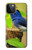 W3839 Oiseau bleu du bonheur Oiseau bleu Etui Coque Housse et Flip Housse Cuir pour iPhone 12, iPhone 12 Pro