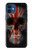 W3848 Crâne de drapeau du Royaume-Uni Etui Coque Housse et Flip Housse Cuir pour iPhone 12 mini