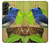 W3839 Oiseau bleu du bonheur Oiseau bleu Etui Coque Housse et Flip Housse Cuir pour Samsung Galaxy S22 Plus