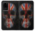 W3848 Crâne de drapeau du Royaume-Uni Etui Coque Housse et Flip Housse Cuir pour Samsung Galaxy S20 Plus, Galaxy S20+