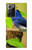 W3839 Oiseau bleu du bonheur Oiseau bleu Etui Coque Housse et Flip Housse Cuir pour Samsung Galaxy Note 20 Ultra, Ultra 5G