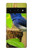 W3839 Oiseau bleu du bonheur Oiseau bleu Etui Coque Housse et Flip Housse Cuir pour Google Pixel 6 Pro