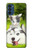W3795 Peinture Husky Sibérien Ludique Chaton Grincheux Etui Coque Housse et Flip Housse Cuir pour Motorola Moto G41