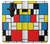 W3814 Composition de dessin au trait Piet Mondrian Etui Coque Housse et Flip Housse Cuir pour Sony Xperia Pro-I
