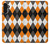 W3421 Noir Orange Blanc Argyle Plaid Etui Coque Housse et Flip Housse Cuir pour Samsung Galaxy A13 4G