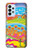 W3407 hippie Art Etui Coque Housse et Flip Housse Cuir pour Samsung Galaxy A23