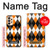 W3421 Noir Orange Blanc Argyle Plaid Etui Coque Housse et Flip Housse Cuir pour Samsung Galaxy A33 5G