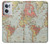 W3418 Carte du monde millésimé Etui Coque Housse et Flip Housse Cuir pour OnePlus Nord CE 2 5G