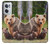 W3558 Famille d'ours Etui Coque Housse et Flip Housse Cuir pour OnePlus Nord CE 2 5G