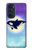 W3807 Killer Whale Orca Lune Pastel Fantaisie Etui Coque Housse et Flip Housse Cuir pour Motorola Edge 30 Pro