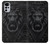 W3619 Lion noir gothique Etui Coque Housse et Flip Housse Cuir pour Motorola Moto G22